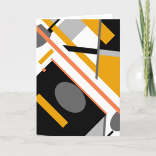 Guld Black Grått Diagonal Geometric on WhEG Kort