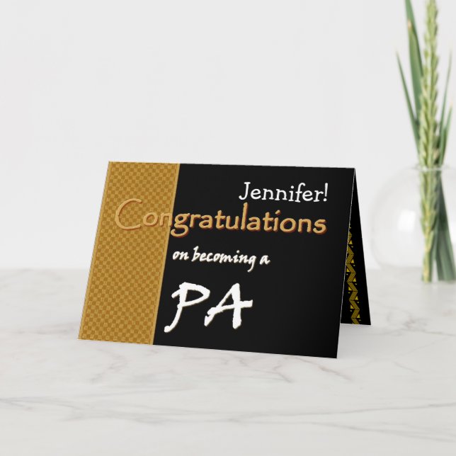 Guld Black Grattiss läkarassistent Kort (Framsida)