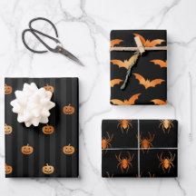 Guld Black Halloween Spider Pumpkin & Fladdermus M