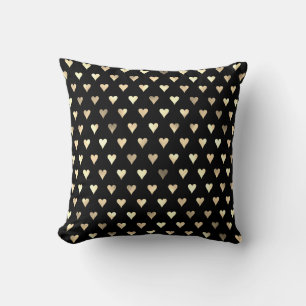 Guld Black Heart Metallic Confetti Elegant Kudde