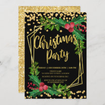 Guld Black Holly Ram Glitter, julbolag