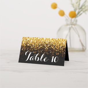 Guld Black Hollywood Glitz Glam Bröllop Bord-kort Placeringskort