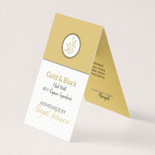 Guld & Black Homemade Bath & Body Label | MÄRKRE Kort (Framsida)