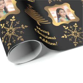 Guld Black Julgran Anpassningsbar Photo Sentiment Presentpapper
