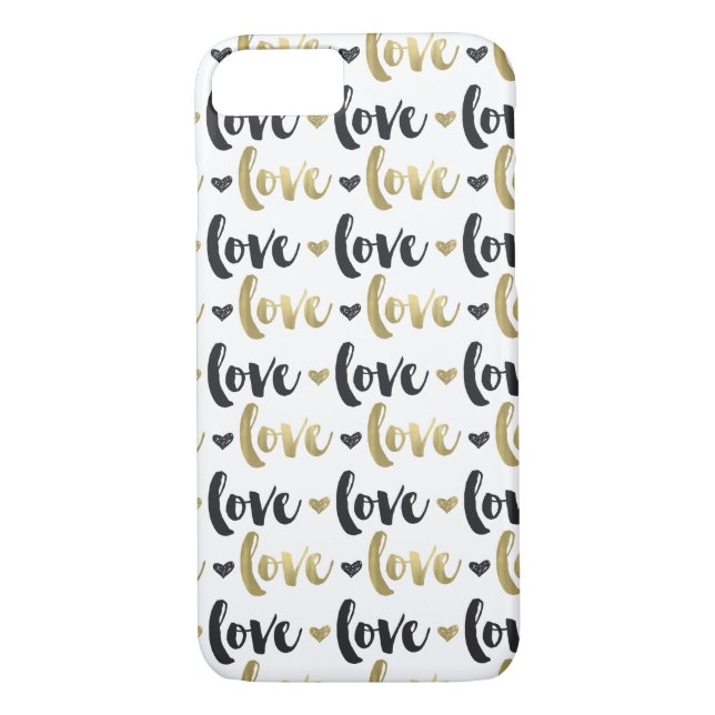 Guld Black Kärlek Heart Case-Mate iPhone Skal (Baksida)