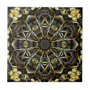 Guld/Black Kitchen Backsplash ~ Tuscan Färg ~ Kakelplatta