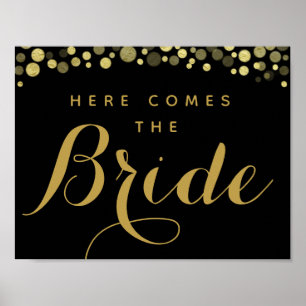 Guld & Black kommer hit med briden bröllop. Poster