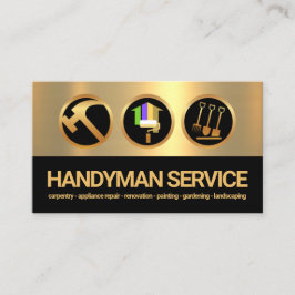 Guld Black Lagrar Handyman Verktyg Icons Builder Visitkort