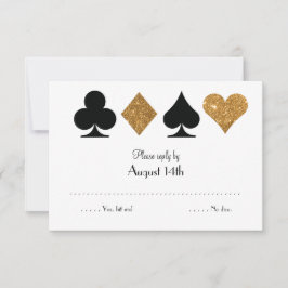 Guld Black Las Vegas Bröllop Svara Faux Glitter OSA Kort