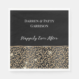 Guld Black Leopard Pappersservett