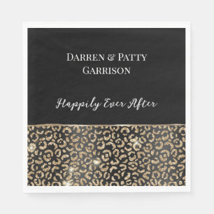 Guld Black Leopard Pappersservett