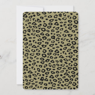 Guld Black Leopard Print Baby Shower Inbjudningar