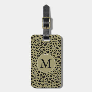 Guld Black Leopard Skriv ut Monogram Bagagebricka