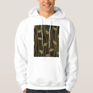 Guld & Black: Löv 3D Struktur. Hoodie
