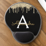 Guld Black Luxury Glitter Glam Monogram Namn Gel Musmatta<br><div class="desc">Guld och Svarta Gnistran Glitter Monogram Namn och Initial Mousepad (Mouse Pad). Det gör perfekten söt 16-årsjubileum,  bröllop,  möhippa,  årsdag,  babydusch eller bachelorette-fest för någon som glam lyxen och chic stilar i kärlek.</div>