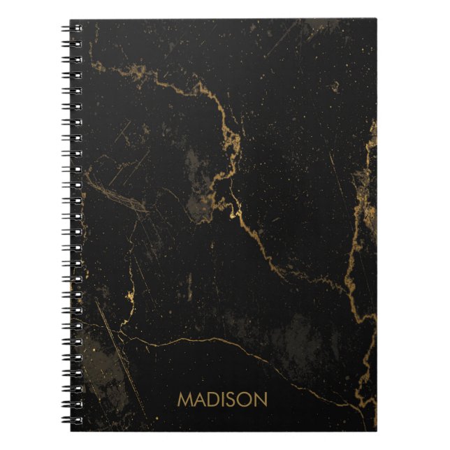 Guld Black Marble Anteckningsbok (Framsidan)