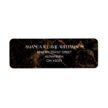 Guld Black Marble Elegant Adress