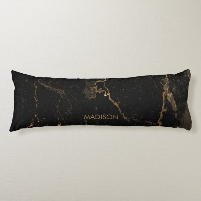 Guld Black Marble Kroppskudde (Framsidan)