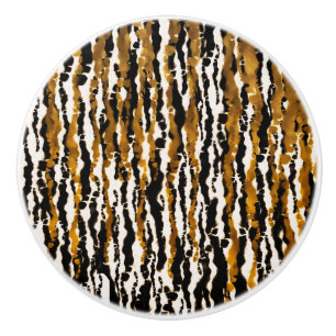 Guld & Black Modern Safari Rain Jungle Glam Knopp