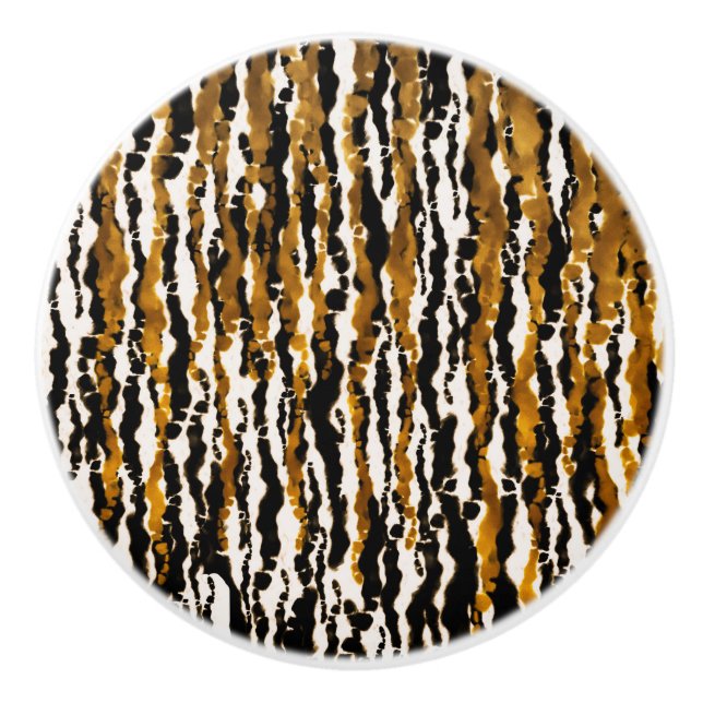 Guld & Black Modern Safari Rain Jungle Glam Knopp (Framsidan)