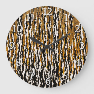 Guld & Black Modern Safari Rain Jungle Glam Stor Klocka