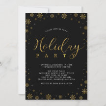 Guld & Black | Modern Snöflingor Julfest