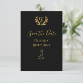 Guld Black Monogram-Elegant Spara Datumet