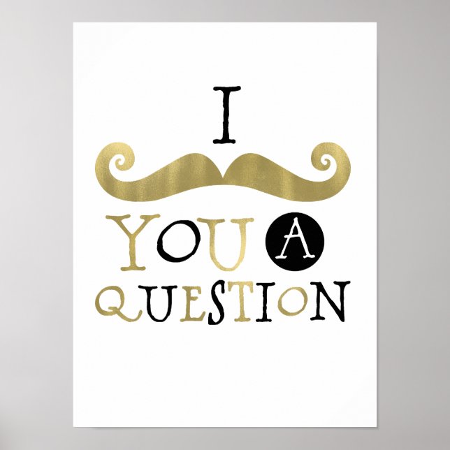 Guld Black Mustache Poster (Framsidan)