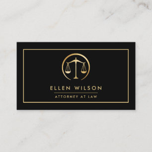 Guld & Black  of Justice Attorney at Law Visitkort