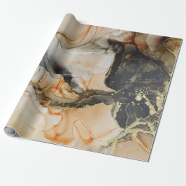 Guld Black Orange Abstrakt Presentpapper