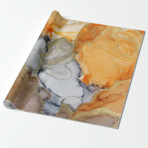Guld Black Orange Art för unik Abstrakt Presentpapper