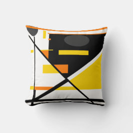 Guld Black Orange Grått White Geometric Abstrakt Kudde