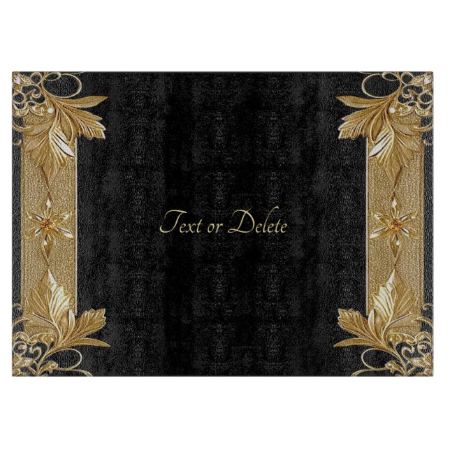 Guld Black Ornate Blommigt Clearboard Board (Framsidan)