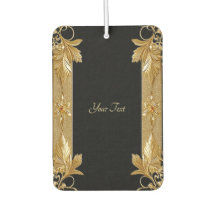 Guld Black Ornate Blommigt Luft Freshener