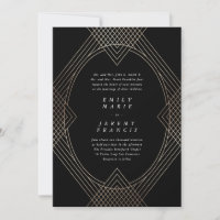 Guld Black Oval Geometric Simple Modern Gatsby