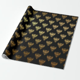 Guld Black Peacock Feathers Elegant Classic Presentpapper