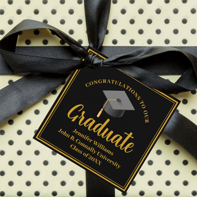 Guld Black Personlig Chic Studentfest Gåvor Etiketter (Skapare uppladdad)