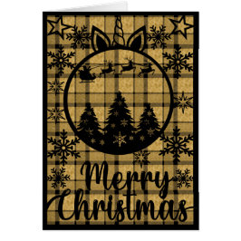 Guld Black Play Bakom Svart julklapp ut Hälsningskort