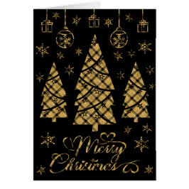 Guld Black Play Bakom Svart julklapp ut Hälsningskort