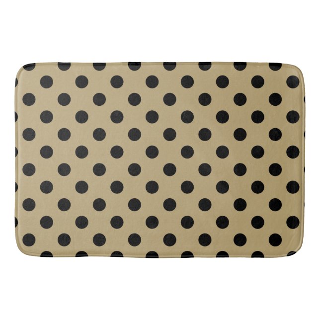 Guld & Black Polka dots Dot Badrumsmatta (Framsidan)