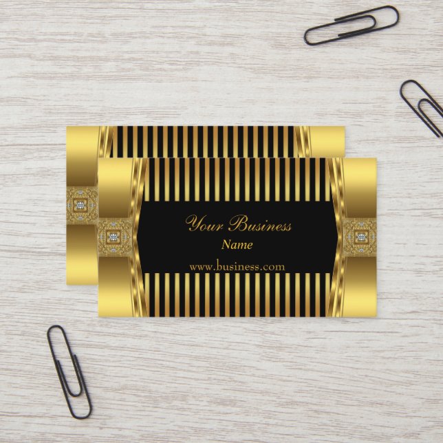 Guld Black Rand Jewel Company Visitkort (Fram/Back In Situ)