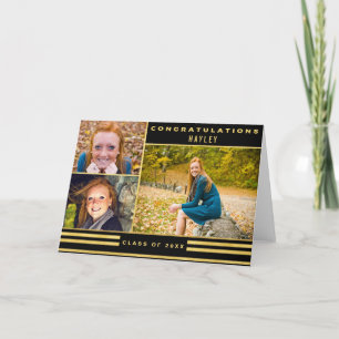 Guld Black Rand Studenten 3 Photo Kort