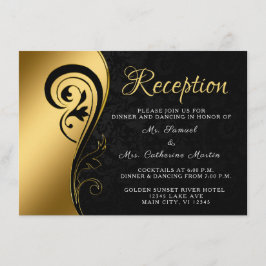 Guld Black Reception Bröllop-Anpassningsbarna för Tilläggskort