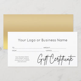Guld Black Script Logotyp Business Gift Certificat