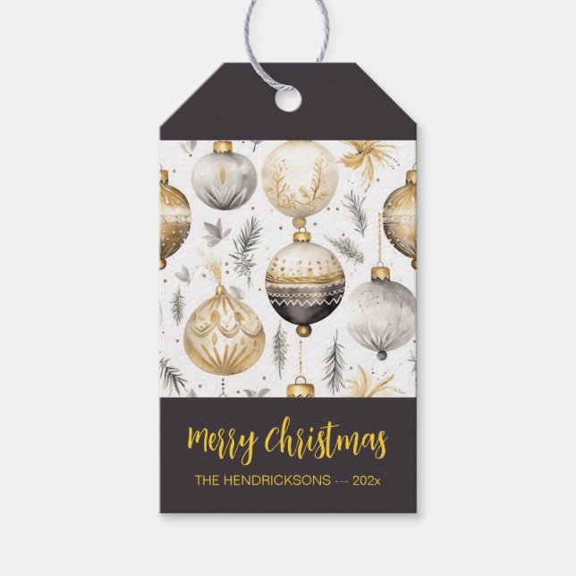 Guld Black Silver, julprydnader Presentetikett (Framsidan)