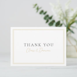 Guld Black Simple Elegance Romantic Script Tack Kort