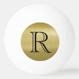 Guld Black Simple Sophisticated Monogram  Pingisboll