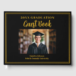 Guld Black Student Photo Forme Studentfest Gästböcker