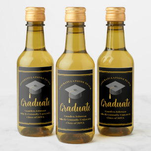 Guld Black Studentfest Formell Mini Vinetikett