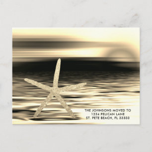 Guld Black Sunset Starfish Flyttat till Florida Meddelande Vykort